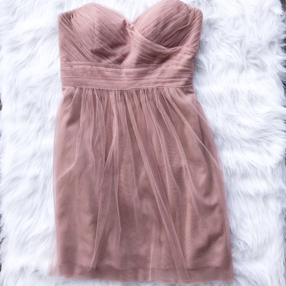 Jenny Yoo Pink Ruched Babydoll Dress